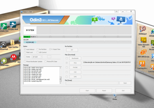 Processo de Instalação pelo Odin Processo de Instalação pelo Odin